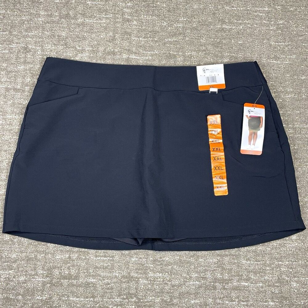 Greg Norman Women’s Golf Skort Black Pull-On Lined Stretch Pockets XXL
